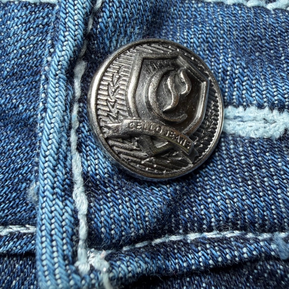Cello Womens Size 11 Bootcut Jeans Embellished Rhinestone Distressed Y2K Frayed⁠ - Picture 14 of 16